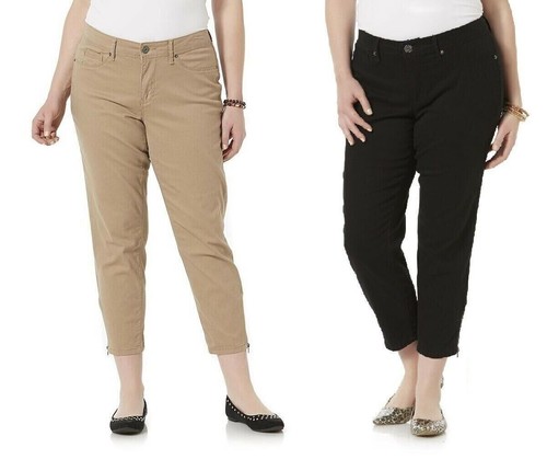 Simply Emma Women's Zipper Ankle Biter Pants Plus size 16W, 24W NEW