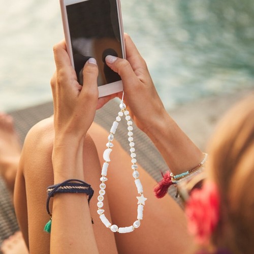 Soft Clay Mobile Phone Chain Beaded Wrist Strap Cellphone Lanyard - 第 6/12 張圖片
