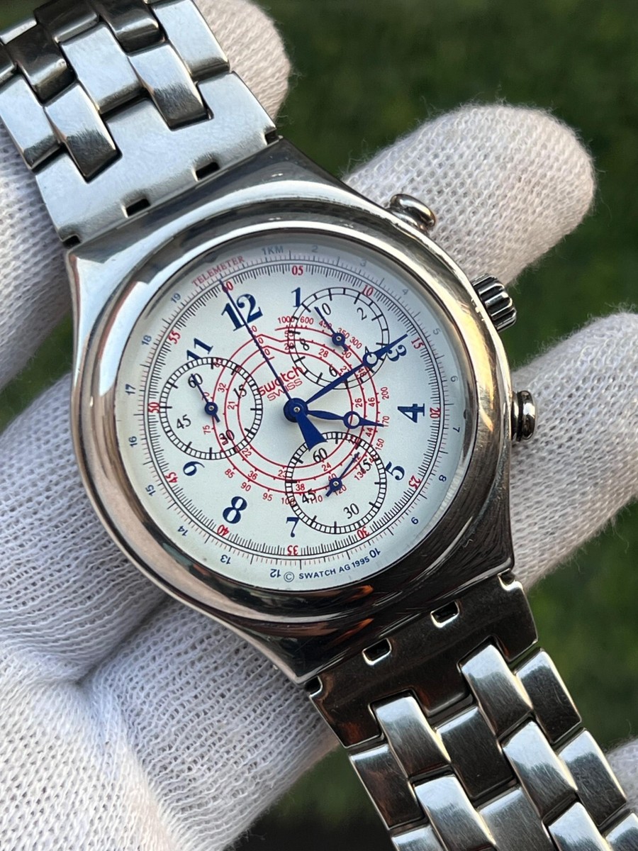 時計 Swatch IRONY Vintage Swatch Irony Panda Face Swiss Four (4) Jewels Swiss