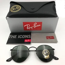 New Ray-Ban RB3447 Round Metal Green G15 Sunglasses