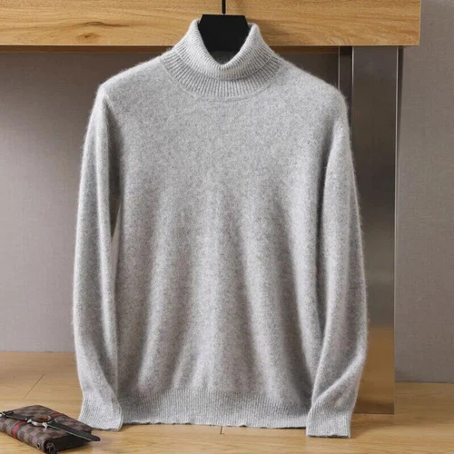 Herren Reiner Nerz Kaschmir Rollkragen Langarm Freizeit Pullover Unterhemden Tops - Bild 7 von 36