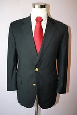 Brooks Brothers Brooksease Navy Blue Two Gold Button Wool Wool Blazer Size 42 L
