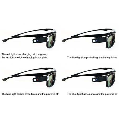 3D Glasses Active Shutter Rechargeable Eyewear for DLP-Link Optama Projectors - Picture 6 of 8