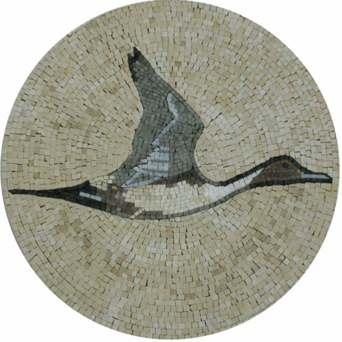 Flying Duck Bird Animal Nature Garden Design Marble Mosaic - Afbeelding 1 van 1