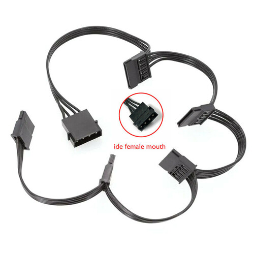 Molex 4Pin 1 Male to 5 SATA 15Pin SSD HDD Hard Drive Power Supply Splitter Cable - 第 6/7 張圖片