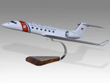Gulfstream Aerospace C-37A US Coast Guard Desk Wood Airplane Model Small 1/100