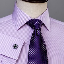 Pink Mini Stripe Formal Business Shirt With French Cuffs Top Smart Clearance