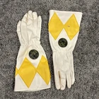 Vintage 1994 Mighty Morphin Power Rangers Yellow Faux Leather Gloves No Sound
