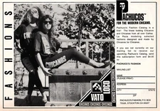 1990 Pachuco's Chicano Fashion Vato Loco Stockton CA VTG Lowrider Print Ad 5x8"
