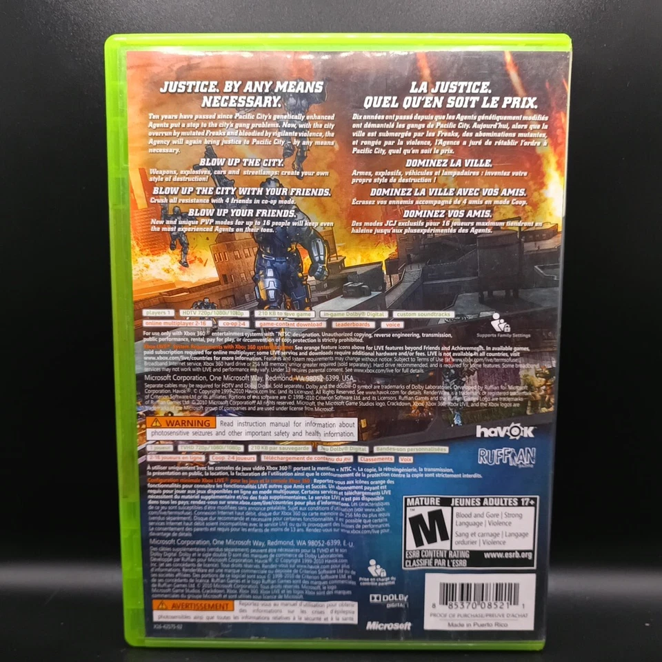 Crackdown 2 (Microsoft Xbox 360, 2010) CIB Complete *Water Damaged Cover Art* - Image 2 of 4