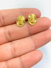 14K Gold Filled Virgin Mary Studs Aretes Virgen De Guadalupe Oro Laminado Mujer
