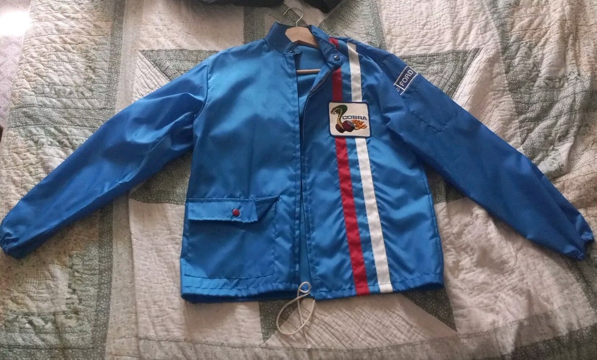 Vintage 80s Ford Mustang Shelby Cobra Racing Jacket Fleece