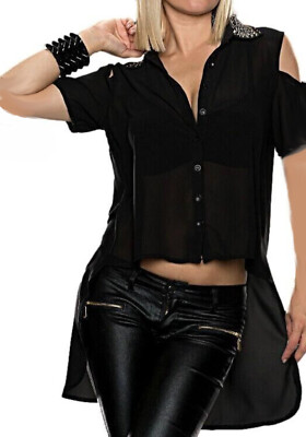 Asymmetrisches Damen Hemd Applikationen 23135 TEMPOANGEBOT