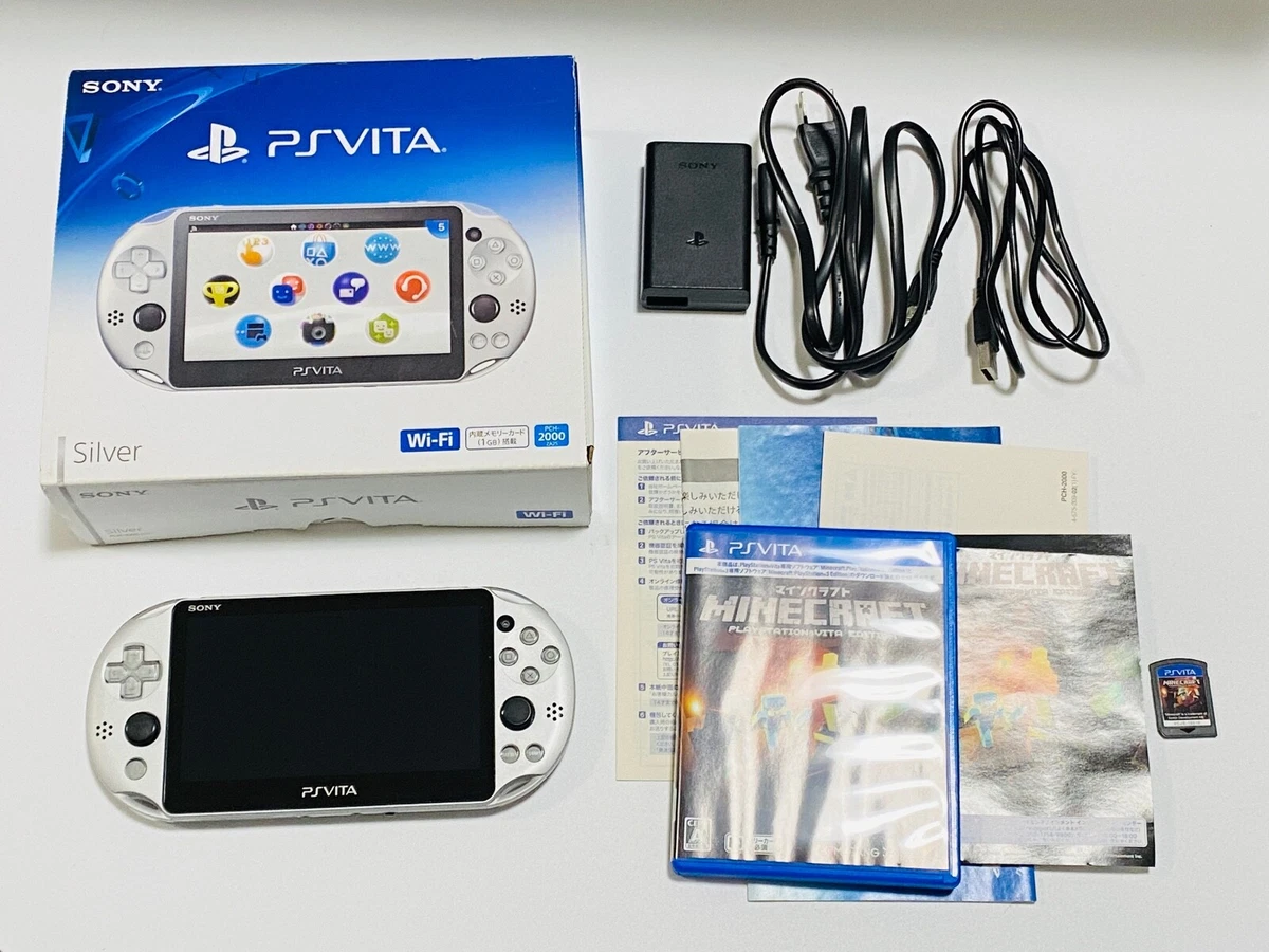 PlayStation Vita Silver console PCH-2000 ZA25 Wi-Fi model MINECRAFT set SONY