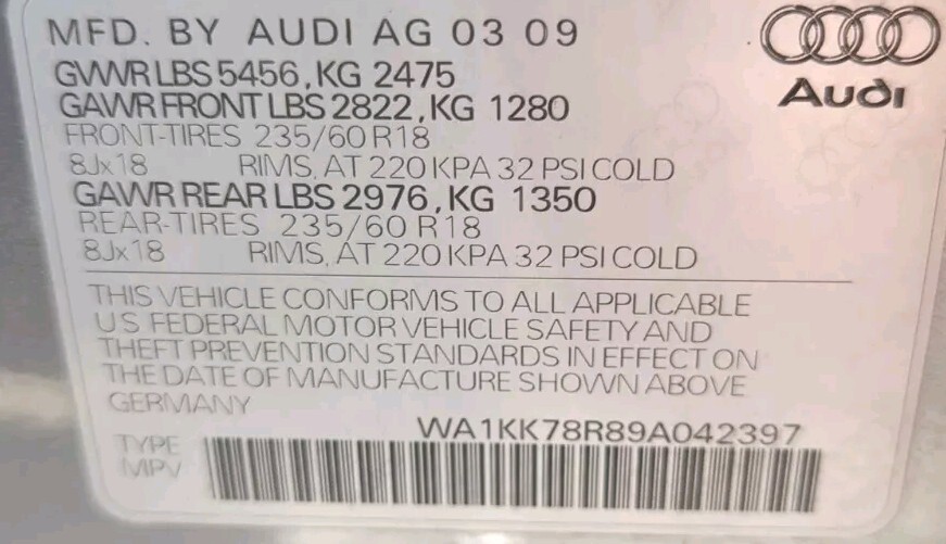 2009 Audi Q5 Parking Brake Control Module Oem 8K0 907 801 G eBay