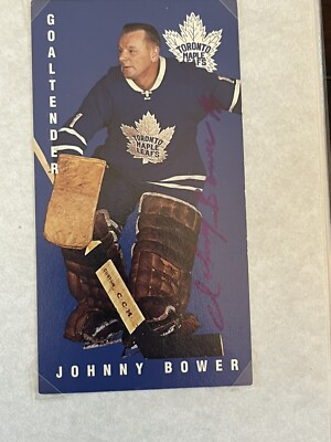 Johnny Bower Signed 1994 Parkhurst Parkies Talk Boy Card