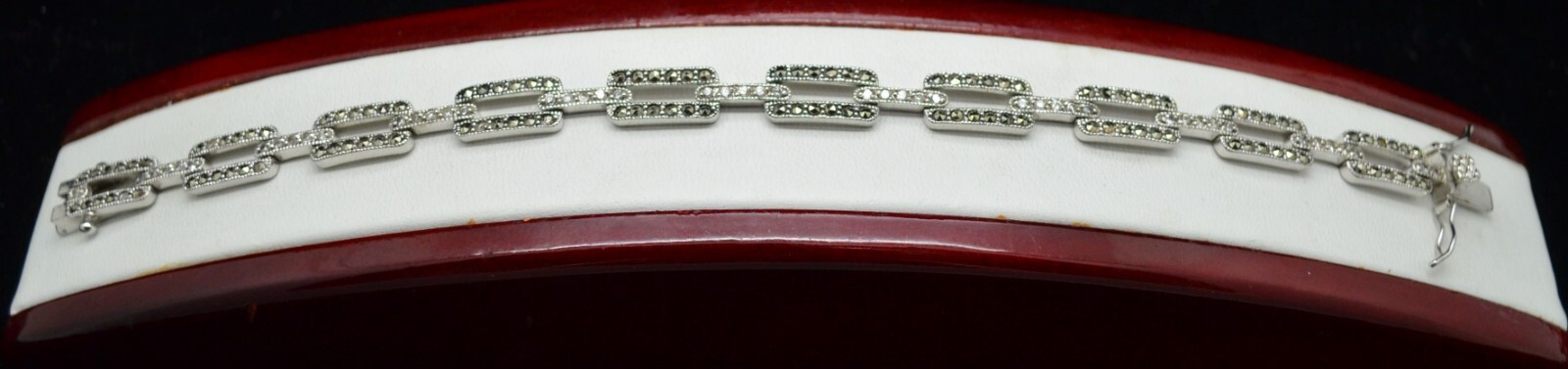 Sterling Silver Beautiful Square Pattern Bracelet… - image 1