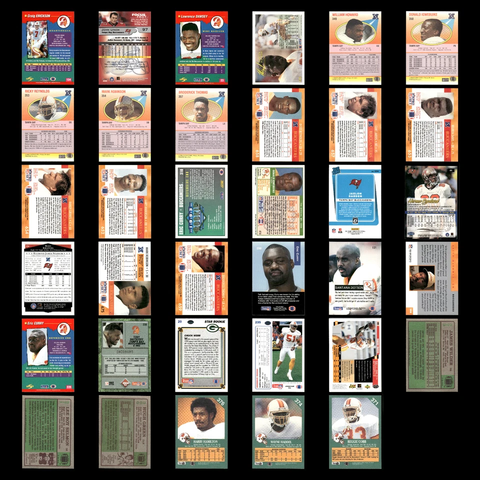 Tampa Bay Buccaneers Lot 35 Football Cards Score Craig Erickson NM Football NFL - Image 2 of 4