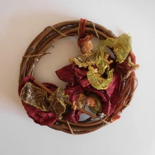 Crown decoration Christmas wood resin fabric handmade China GIFI France N3473