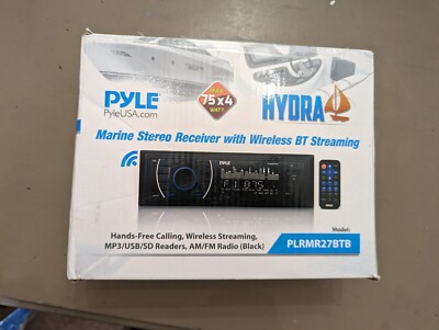 Pyle Marine Bluetooth 300w Media Player PLRMR27BTB iPhone Android USB Aux AM FM