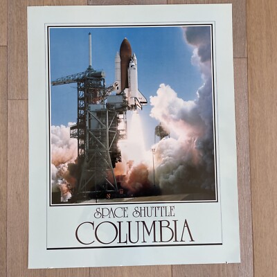 Vintage 1982 Columbia Space Shuttle Launch Poster 20x16 Card Stock NASA Print