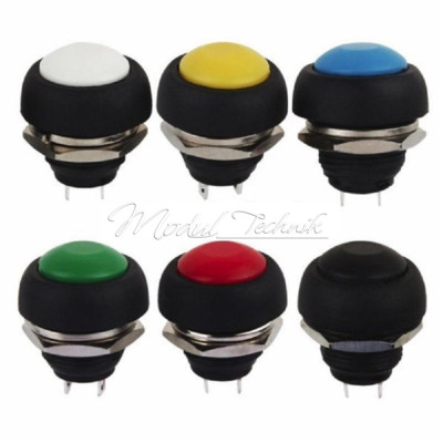 2/5Pcs 6 Colors 12mm Mini Round Switch Waterproof Momentary ON/OFF Push Button
