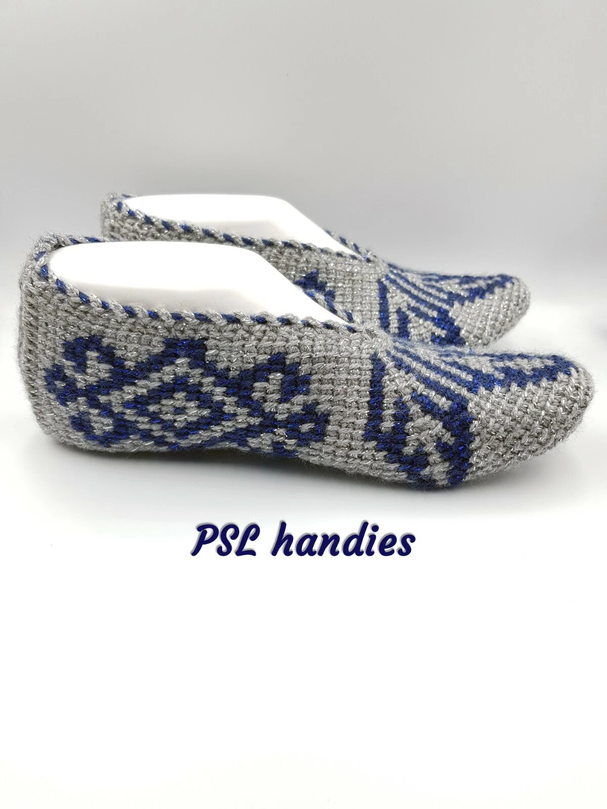 Women's hand crochet knit slipper socks, Tunisian slippers, house shoes