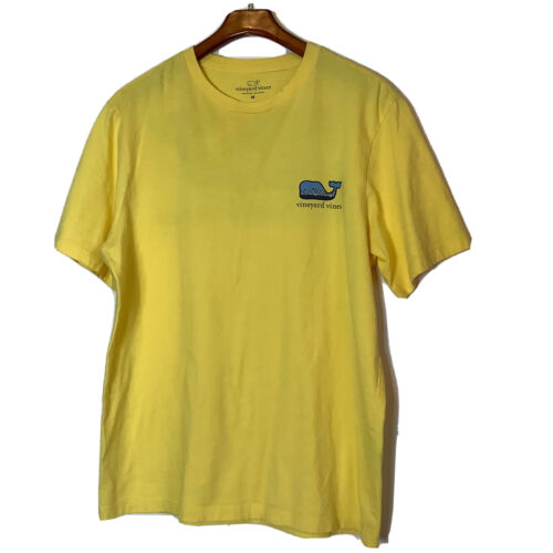 Vineyard Vines Camicia Uomo Giallo Oceano Grafica Balena Anteriore e Posteriore Media - Foto 3 di 10