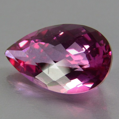 5,92 Karat atemberaubendes Feuer natürlicher rosa Topas 15x9 mm Birnenschachbrett geschnittener Edelstein RF-VDO - Bild 4 von 4