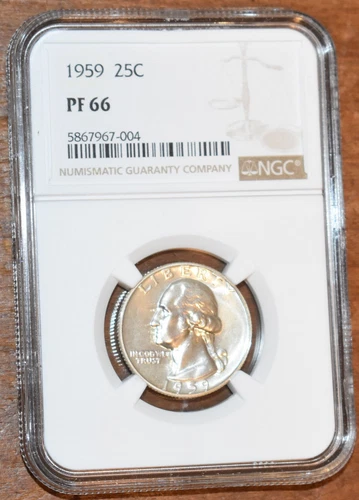 USA 1959 Washington Silver Quarter - NGC PF 66 - Classic 25c U.S. Proof Coin