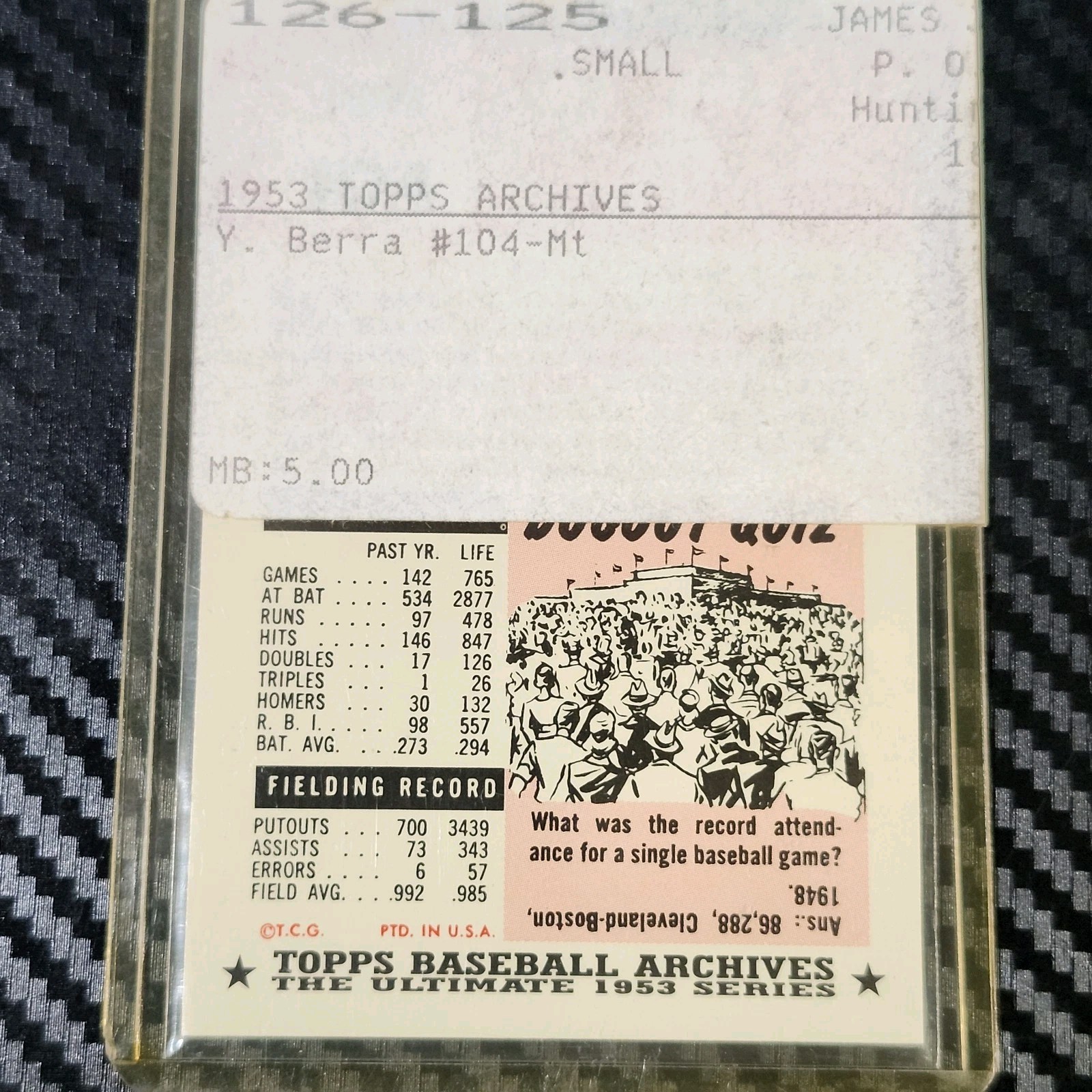 1991 Topps Archives The Ultimate 1953 Set - Yogi Berra image 3