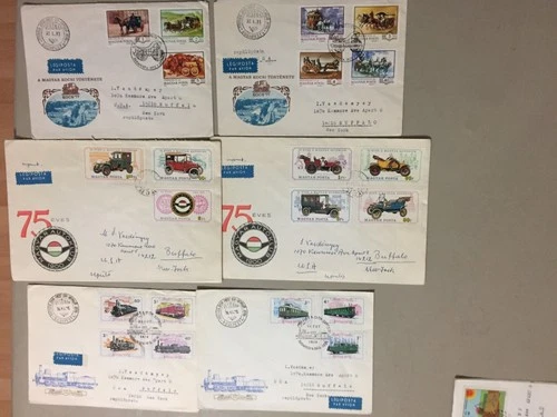 Six Hungary TRANSPORTATION fdc-thgree sets