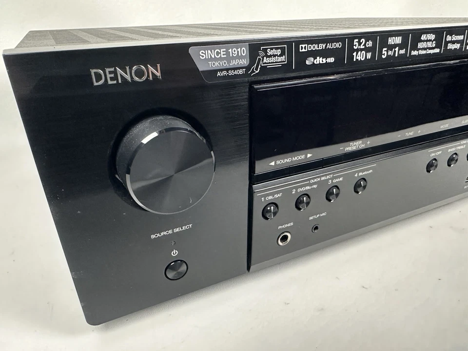 Denon AVR-S540BT 5.2-Channel A/V Receiver (Parts/Repair) - Image 3 of 4