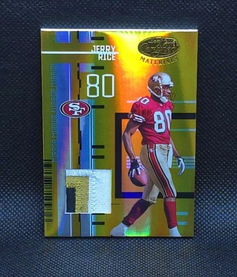 2005 Leaf Certified Materials JERRY RICE 3-Color Patch Gold /25 Game-Used #139