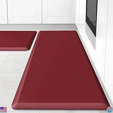 HappyTrends 2PCS Anti-Fatigue Kitchen Mats - Cushioned Waterproof Non-Slip Rugs