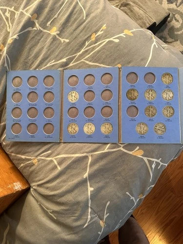 Liberty Walking Half Dollar Silver Album Collection Circulated SF Denver