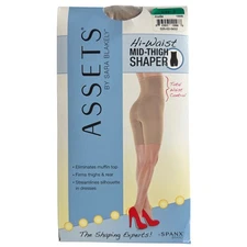 Assets by Sara Blakely Hi Waist Mid Thigh Shaper Nude Size 3 Spanx Shapewear