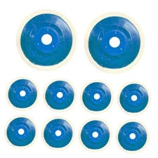 4" Round Wool Felt Disc Wheel Pad, Car Buffing Polishing Buffer with Blue-10PCS