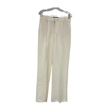 Zara Womens Dress Pants M Medium Oyster White trousers Straight Leg 3152/500 NWT