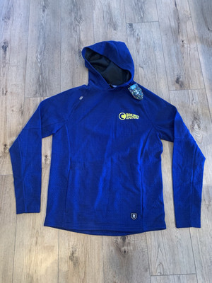48-Hour Zusa Unisex Cobalt Afton Textured Hoodie Size Small Back To The Future