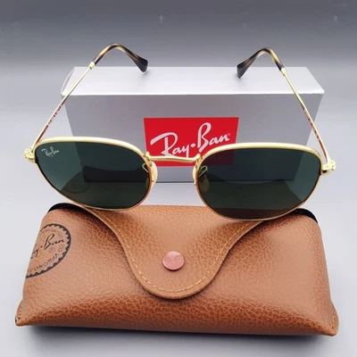 Ray Ban Sunglasses RB3548-N 001 51-21 Gold Frame Hexagonal Green Lenses Unisex - Image 1 of 4
