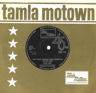 FOUR TOPS 7'' 45 Just Seven Numbers (Can Straighten) 1971 UK Tamla Mod FUNK Soul