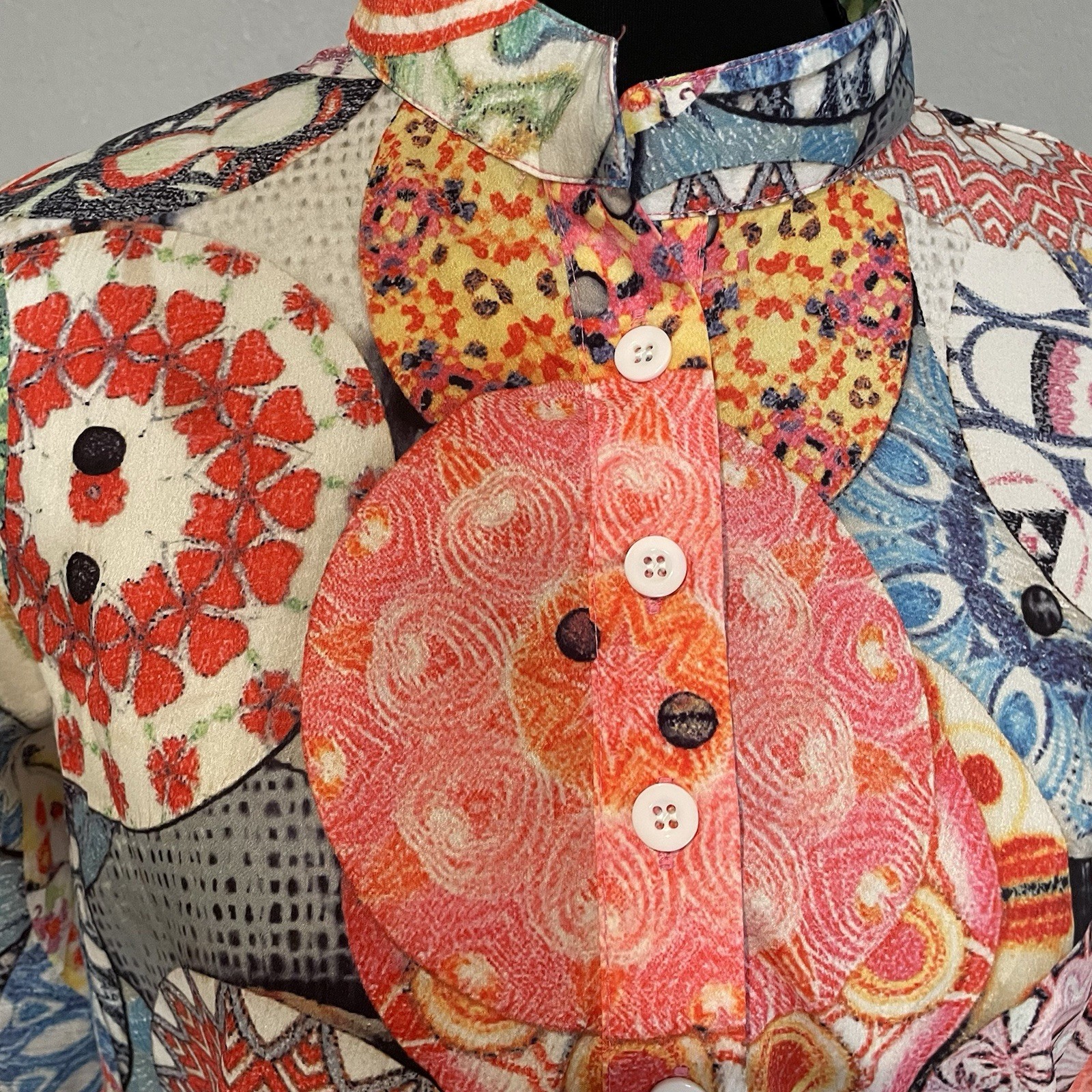 Womens Size Small Multicolor Boho Patchwork Medal… - image 3