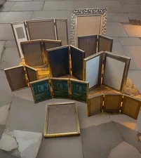 Vtg Picture Photo Frames Brass Gold Tone MCM FLORAL Decorative  MIXED LOT 0f 10