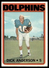 1972 TOPPS DICK ANDERSON MIAMI DOLPHINS #98 EX-EXMT