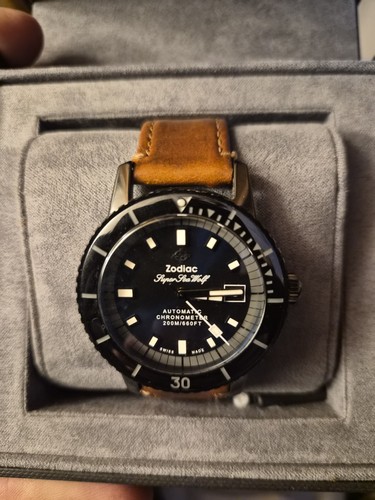 NEW ZODIAC SUPER SEA WOLF COMPRESSION DIVER CERAMIC 41MM STP 1-11 COSC ZO9595