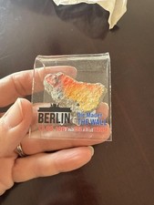 Original Piece of the Berlin Wall Authentic Souvenir Acrylic Display 2"x2" Sm