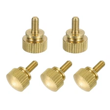 5Pcs Brass Knurled Thumb Screws, M3x6mm Shoulder Bolts Stepped Knobs Fasteners