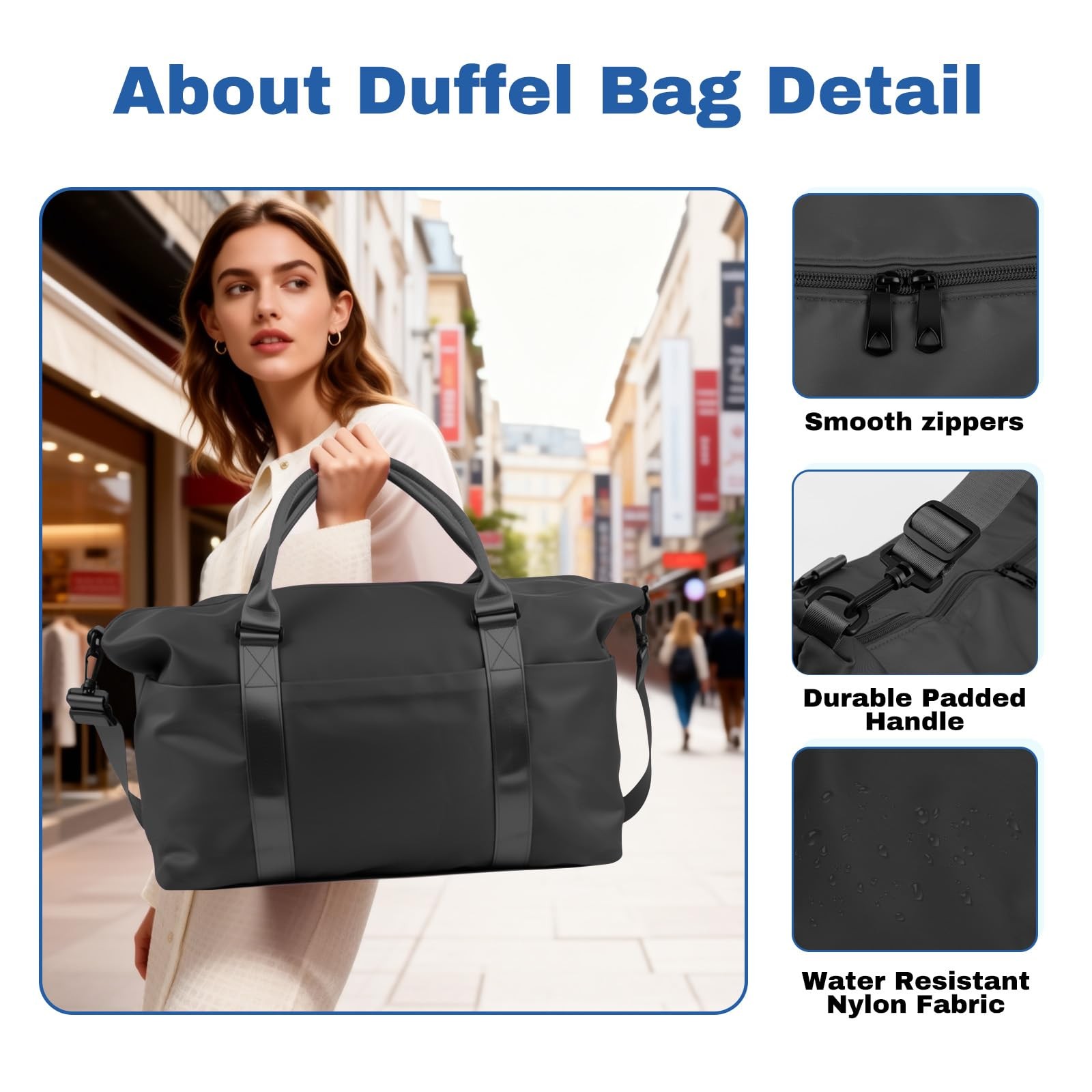 Weekender Duffel Bags for ， Travel Totes Bag for Airplane Essentials, Overnig... thumbnail 6