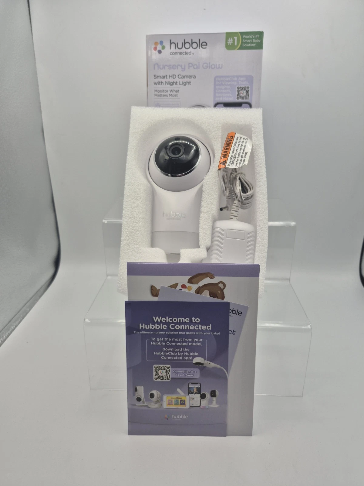 Hubble Connected Nursery Pal Glow Smart HD Baby Camera With Night Light – New